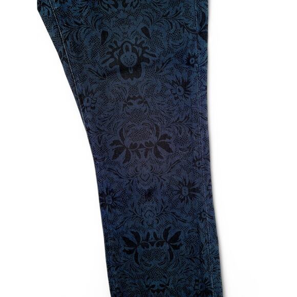 Cabi Curvy Skinny Jeans Size 2 Blue Black Lace Print Stretch Denim‎ Pants Floral - Picture 3 of 6